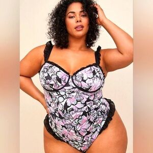 Torrid Butterfly Print Chemise with Ruffled Details, 4X